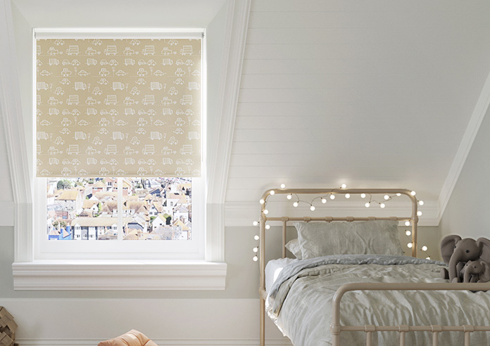 Cars and Lorries, Ivory Cream - Twist&Fit Roller Blind - Image 3